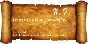 Noszticzius István névjegykártya